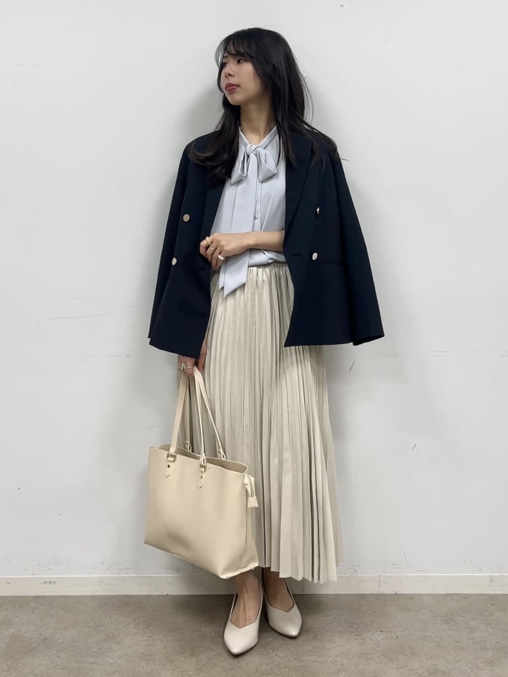 cotaniさんの「SHOO･LA･RUE｜【セットアップ可/S-LL/洗濯機可】マニッシュに決まる ダブルブレストジャケット」を使ったコーディネート