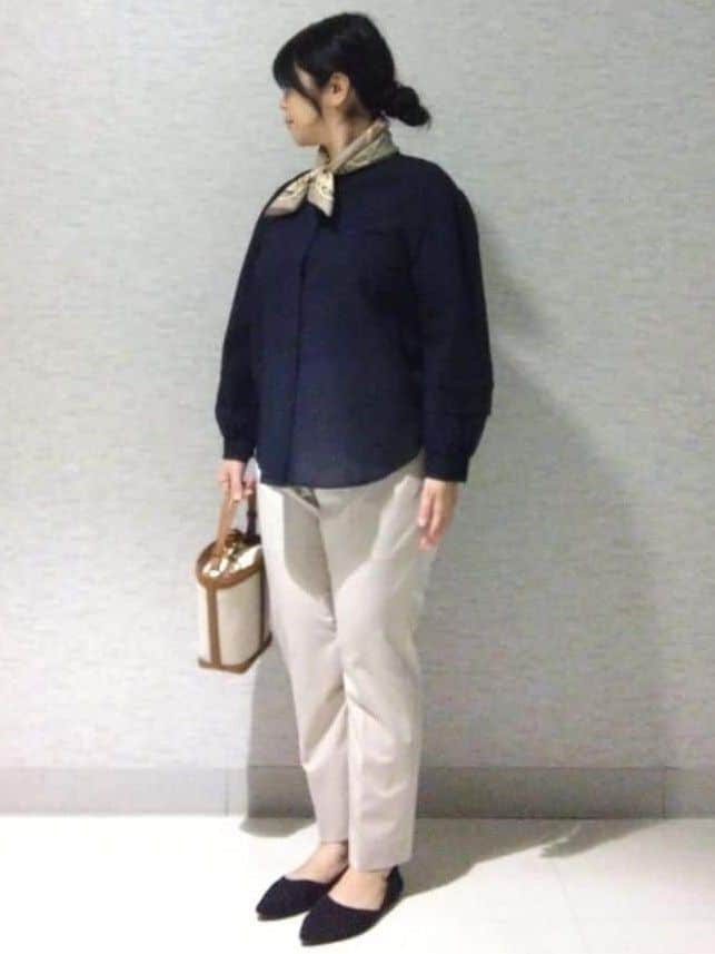 sakoさんの「Reflect｜【ゆったり着られる◎】バンドカラーシャツブラウス」を使ったコーディネート