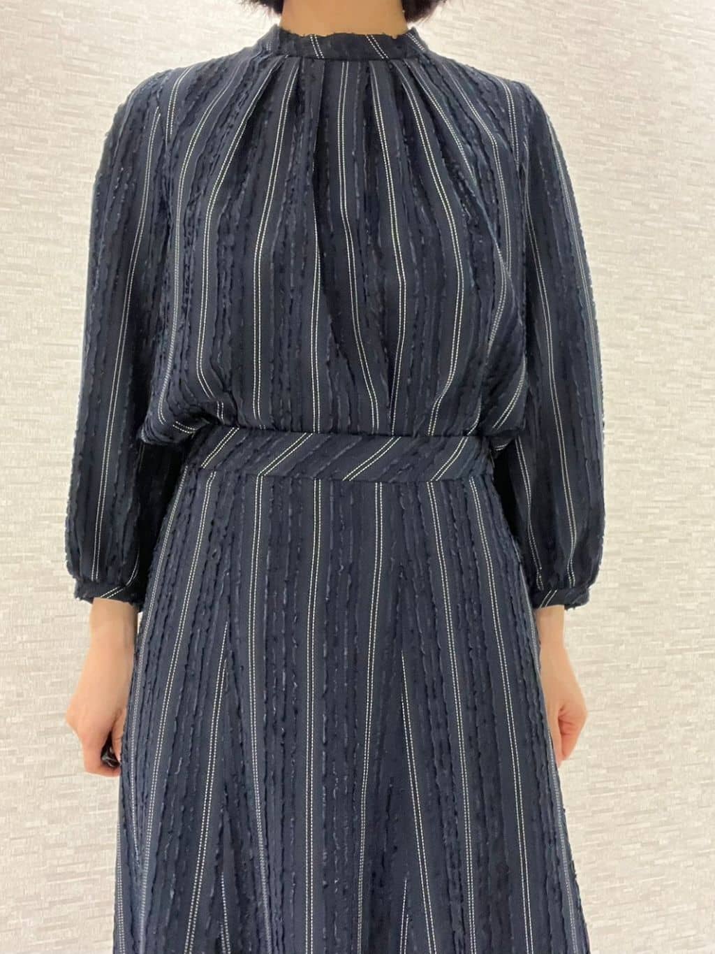 marikoさんの「Reflect｜【セットアップ可】ストライプ柄ジャカードブラウス」を使ったコーディネート