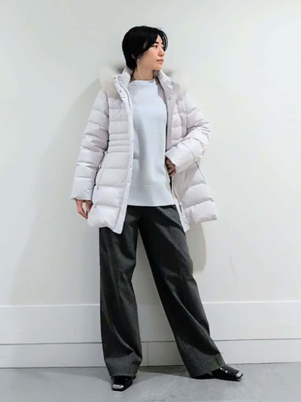 ミズタさんの「UNTITLED｜【はっ水機能/フード取り外し可】ミディダウンコート」を使ったコーディネート