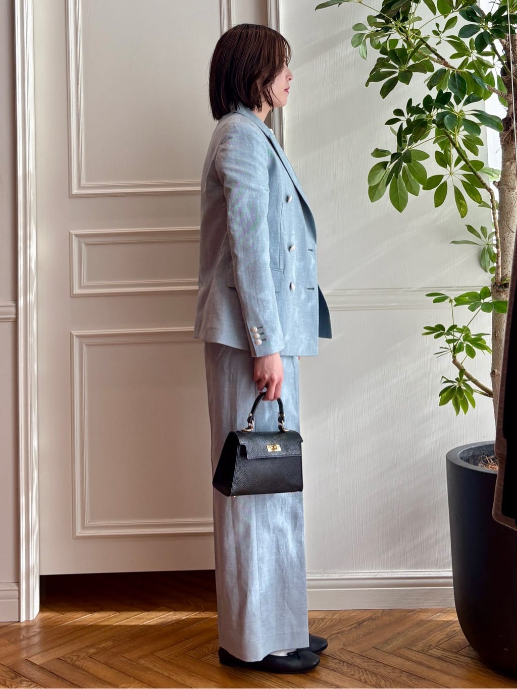 nakaoさんの「DRESSTERIOR｜【セットアップ可】リネンブレンドダブルブレストジャケット」を使ったコーディネート