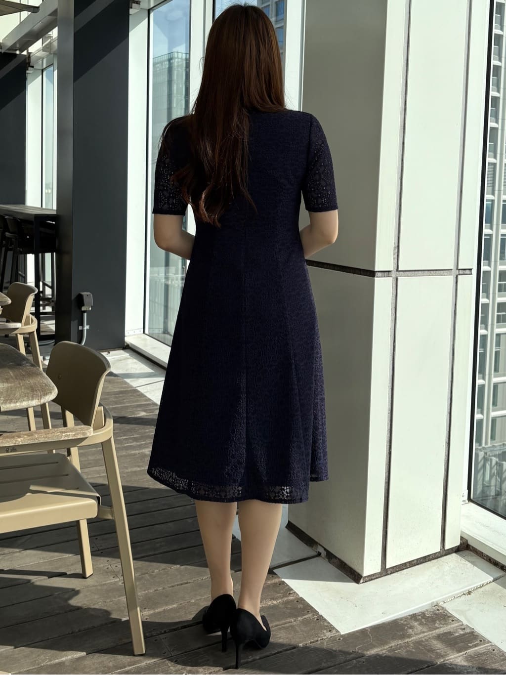 sayaさんの「COUP DE CHANCE｜【手洗い可／日本製／360&deg;シリーズ】ラッセルレースワンピース」を使ったコーディネート
