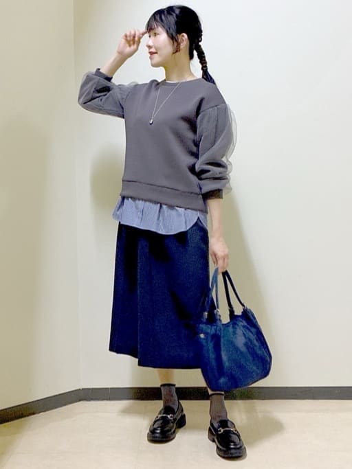  beni_gingerさんの「Reflect｜チュールレイヤードスリーブプルオーバー」を使ったコーディネート
