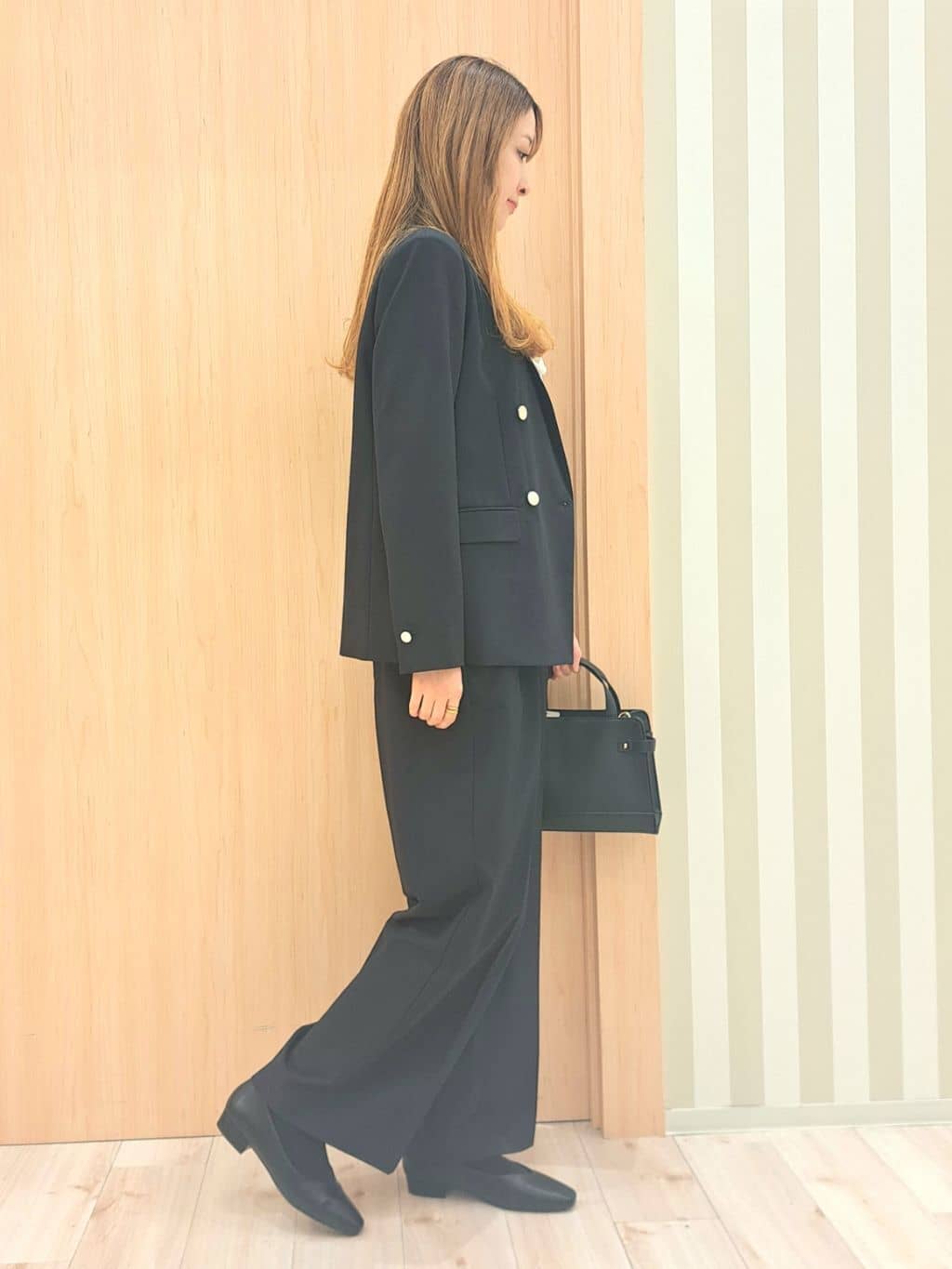 kanaさんの「SHOO･LA･RUE｜【セットアップ可/S-LL/洗濯機可】マニッシュに決まる ダブルブレストジャケット」を使ったコーディネート