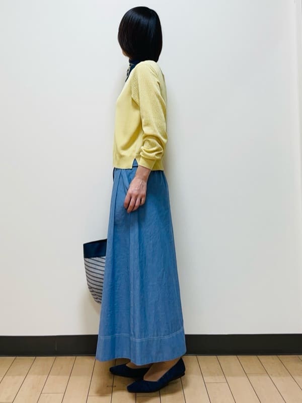 Riiさんの「Reflect｜ダンガリータックフレアスカート」を使ったコーディネート