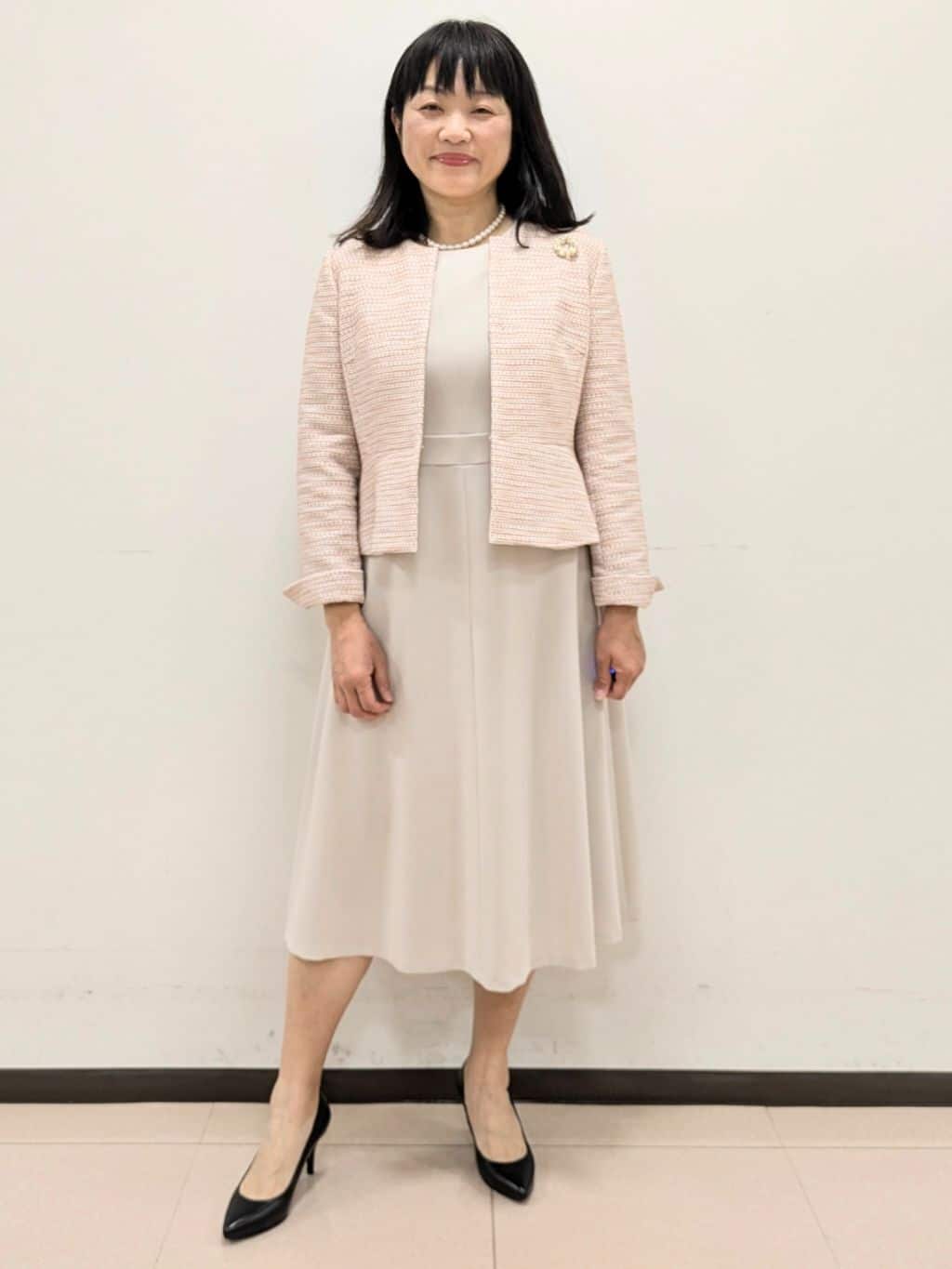 ともさんの「UNTITLED｜【きれいめ】ツイード ペプラムジャケット」を使ったコーディネート