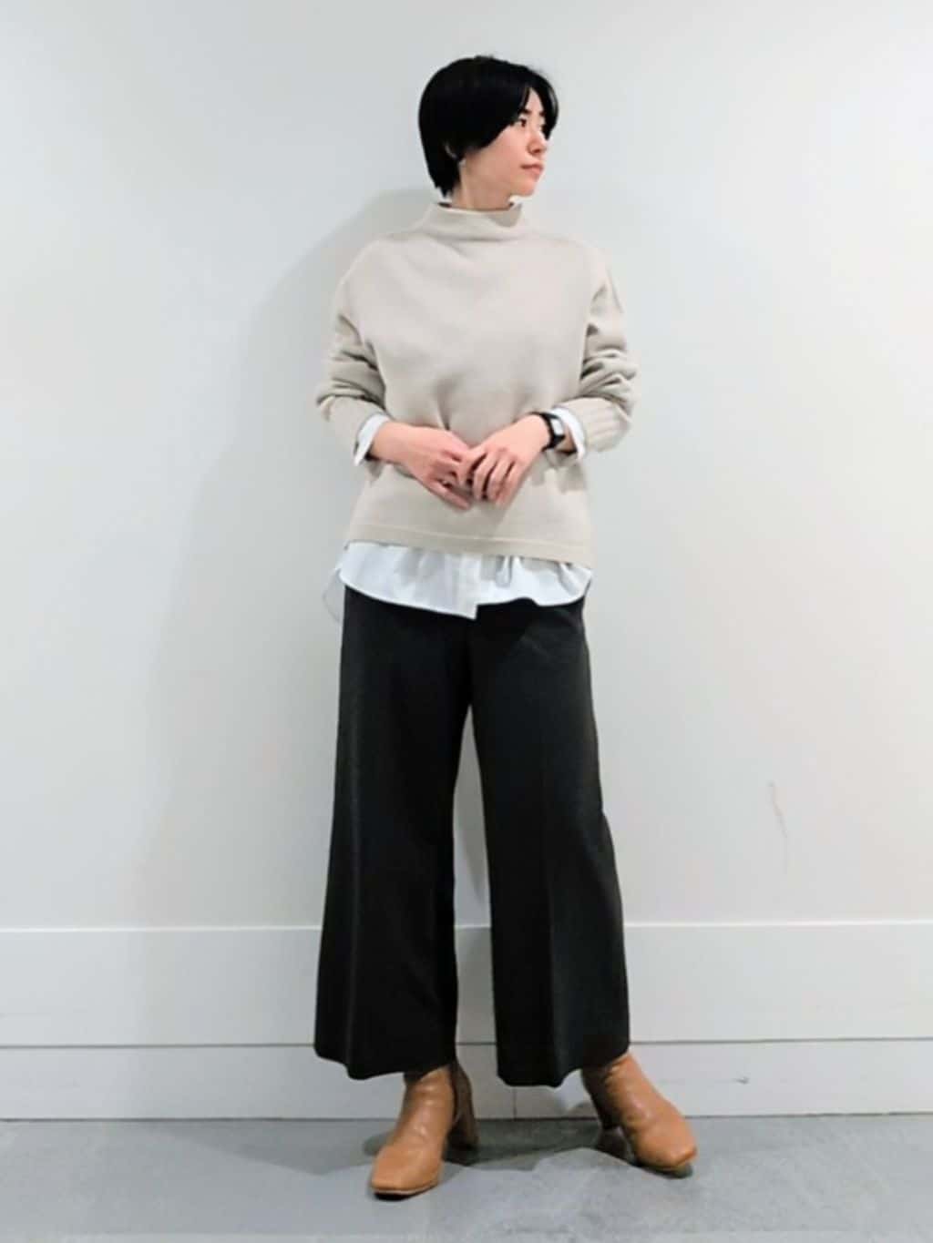 ミズタさんの「UNTITLED｜【洗える】スポンディッシュ ボトルネックニット」を使ったコーディネート
