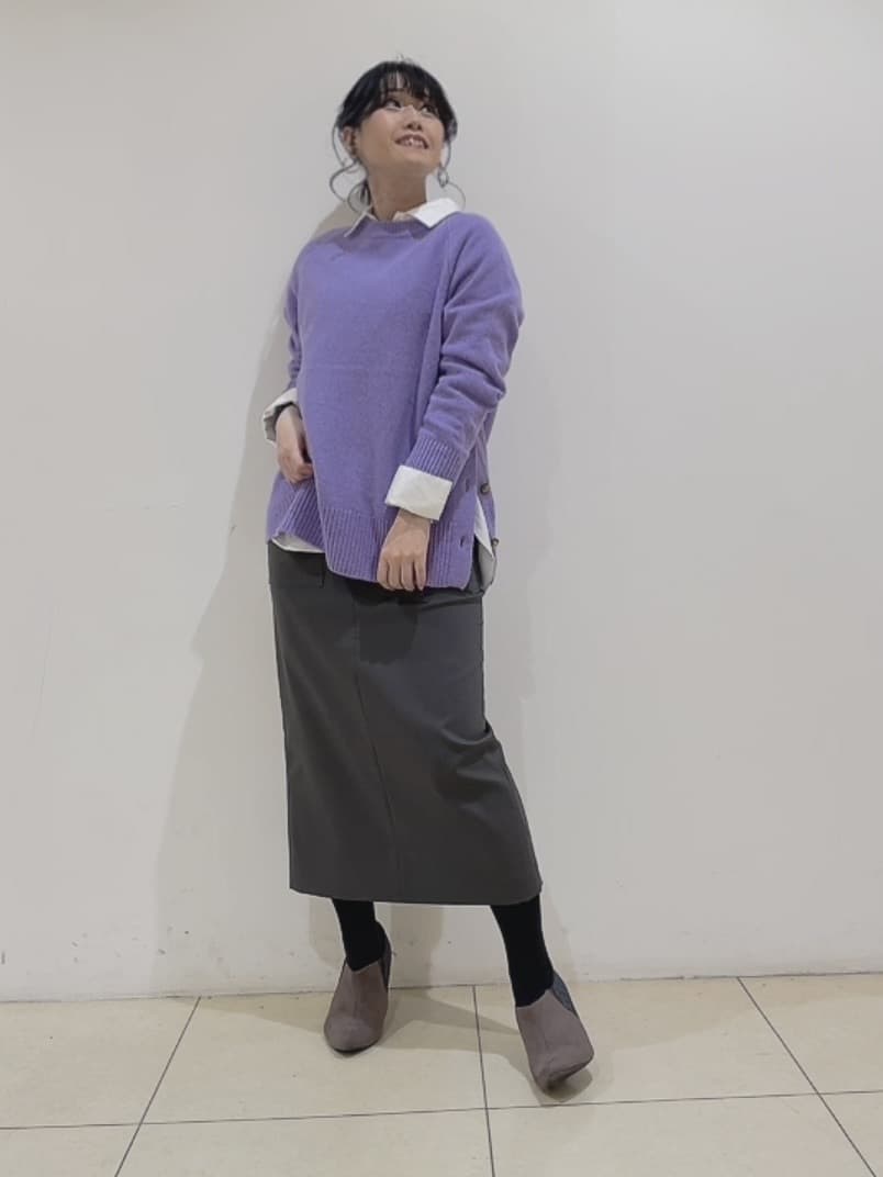 watanabeさんの「UNTITLED｜【重ね着もおすすめ/洗える】ウールカシミヤ クルーネックニット」を使ったコーディネート