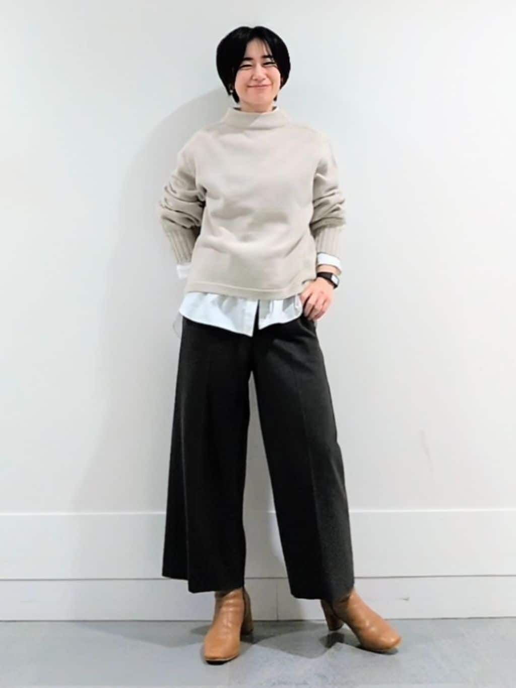 ミズタさんの「UNTITLED｜【洗える】スポンディッシュ ボトルネックニット」を使ったコーディネート