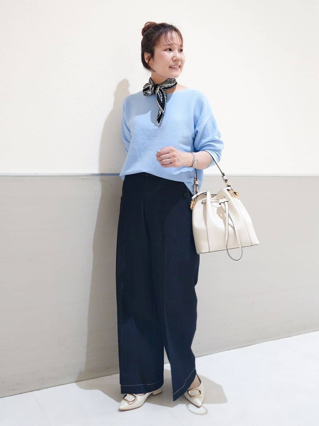 maruさんの「THE SHOP TK｜【S-XLサイズ/選べる6色】どこから見ても美しい ガーターニット/洗濯機OK」を使ったコーディネート