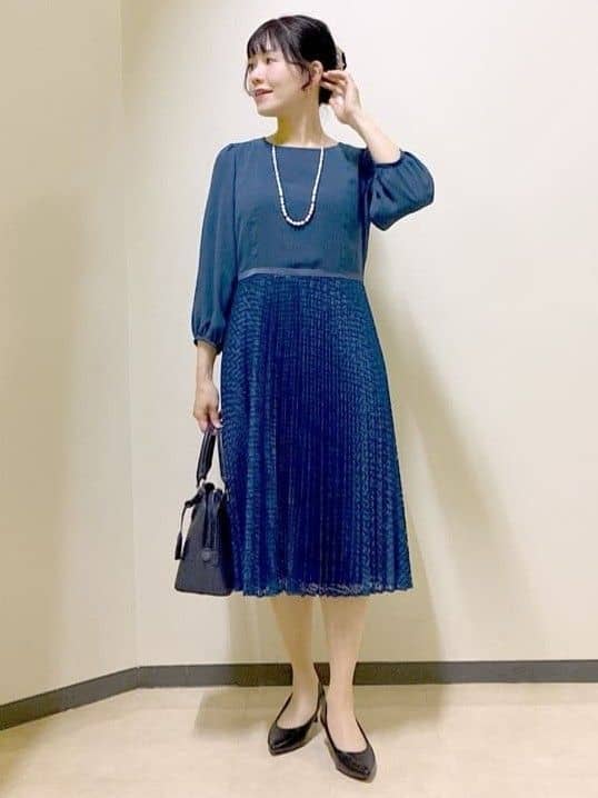  beni_gingerさんの「Reflect｜【SS-4Lサイズ】シフォン&times;幾何柄レースプリーツワンピース」を使ったコーディネート