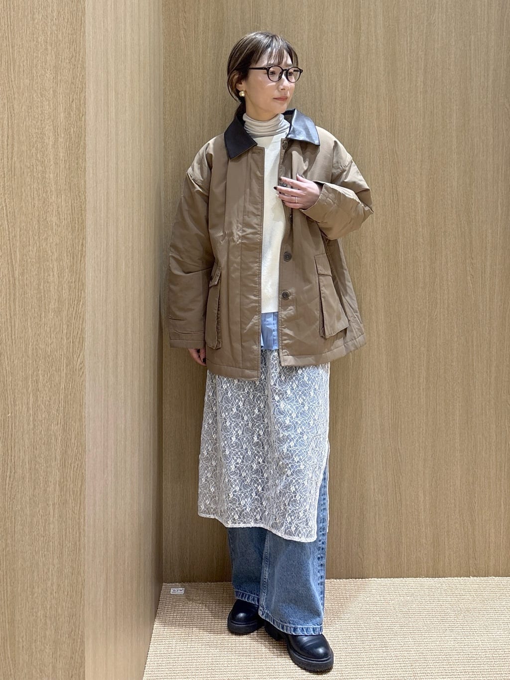 たけねぇさんの「OPAQUE.CLIP｜サイド編地切替ニットトップス／セットアップ対応【洗濯機OK】」を使ったコーディネート