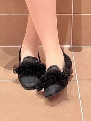 すみれさんの「ESPERANZA｜2WAYフリルフラットオペラシューズ」を使ったコーディネート