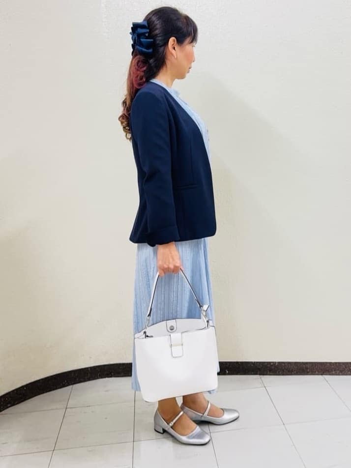 ⭐︎Eimi⭐︎さんの「Reflect｜【セットアップ可】ストライプ柄ジャカードブラウス」を使ったコーディネート