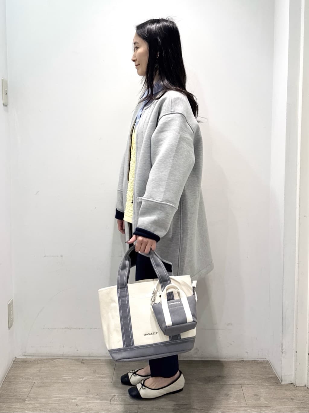 yuicciさんの「OPAQUE.CLIP｜リバーシブル配色ノーカラーコート【洗濯機OK】」を使ったコーディネート