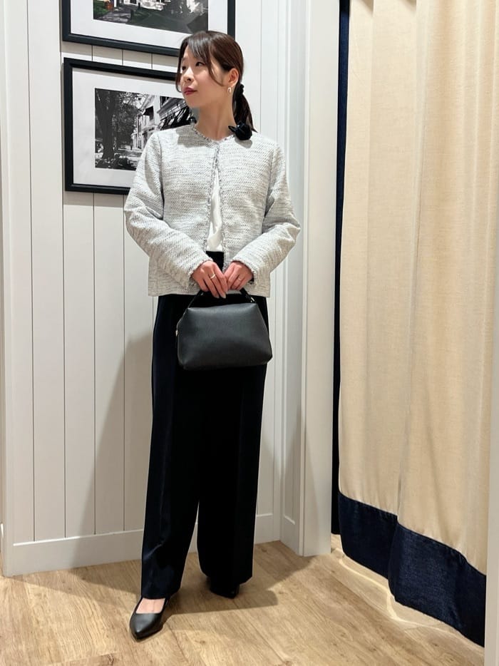 mihoさんの「Dessin｜ツイードクルーネックジャケット」を使ったコーディネート