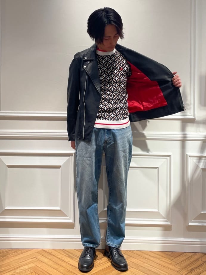 橋本さんの「DRESSTERIOR｜◆【本革】レザーライダースジャケット」を使ったコーディネート