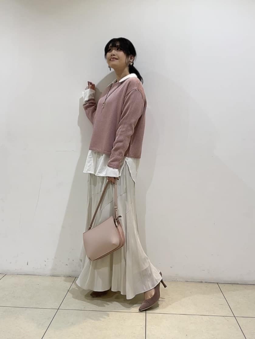 watanabeさんの「UNTITLED｜◆【洗える/光沢感】ファンシーヤーンニット」を使ったコーディネート