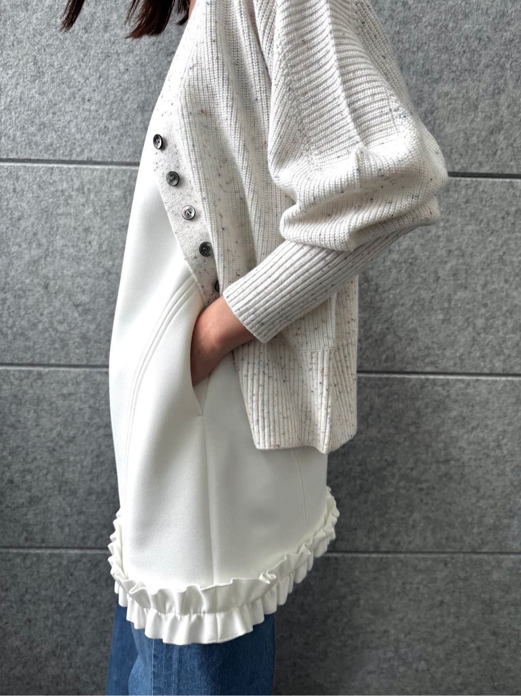uchi__yamaさんの「CODE A｜puff cardigan」を使ったコーディネート