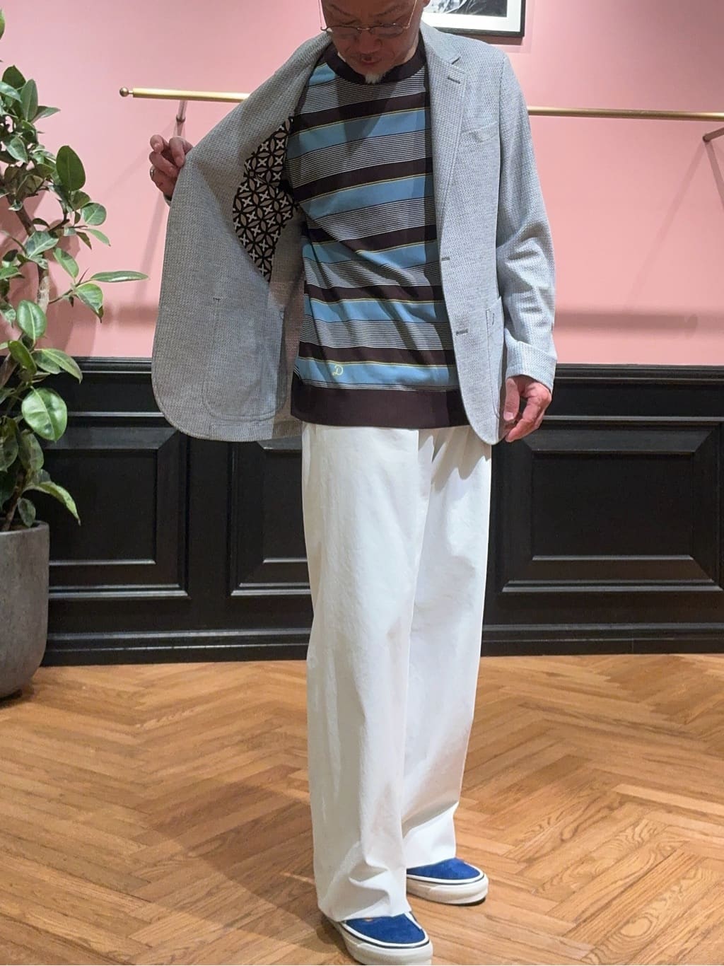 torigoeさんの「DRESSTERIOR｜【ウォッシャブル】コットンシルク マルチボーダーニット」を使ったコーディネート