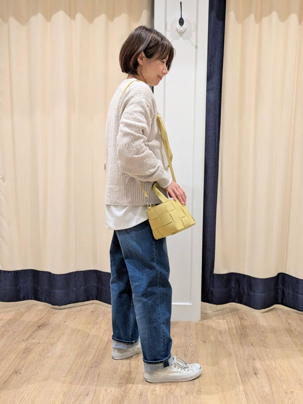 Moriokaさんの「Dessin｜【洗える】ローゲージコットンニット」を使ったコーディネート
