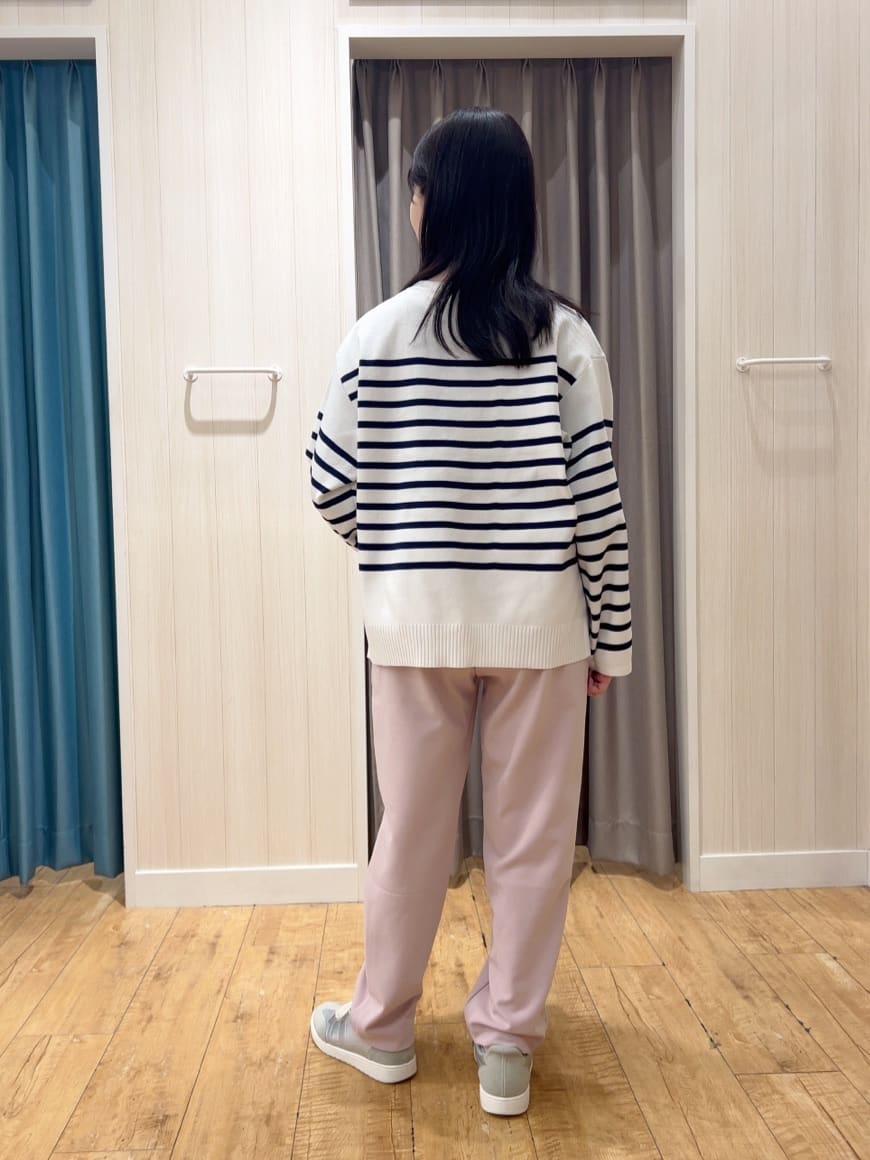 moneさんの「SHOO･LA･RUE｜楽にきちんと見られたい　大人カジュアルボーダーニット」を使ったコーディネート