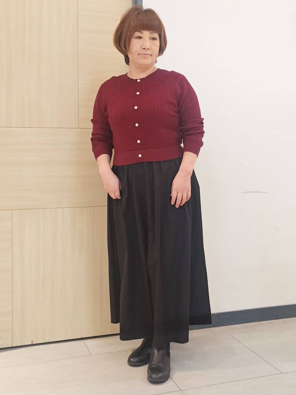 むぅポンさんの「grove｜【マシンウォッシュ／防シワ/SS-3L】ストレッチノーカラージャケット」を使ったコーディネート