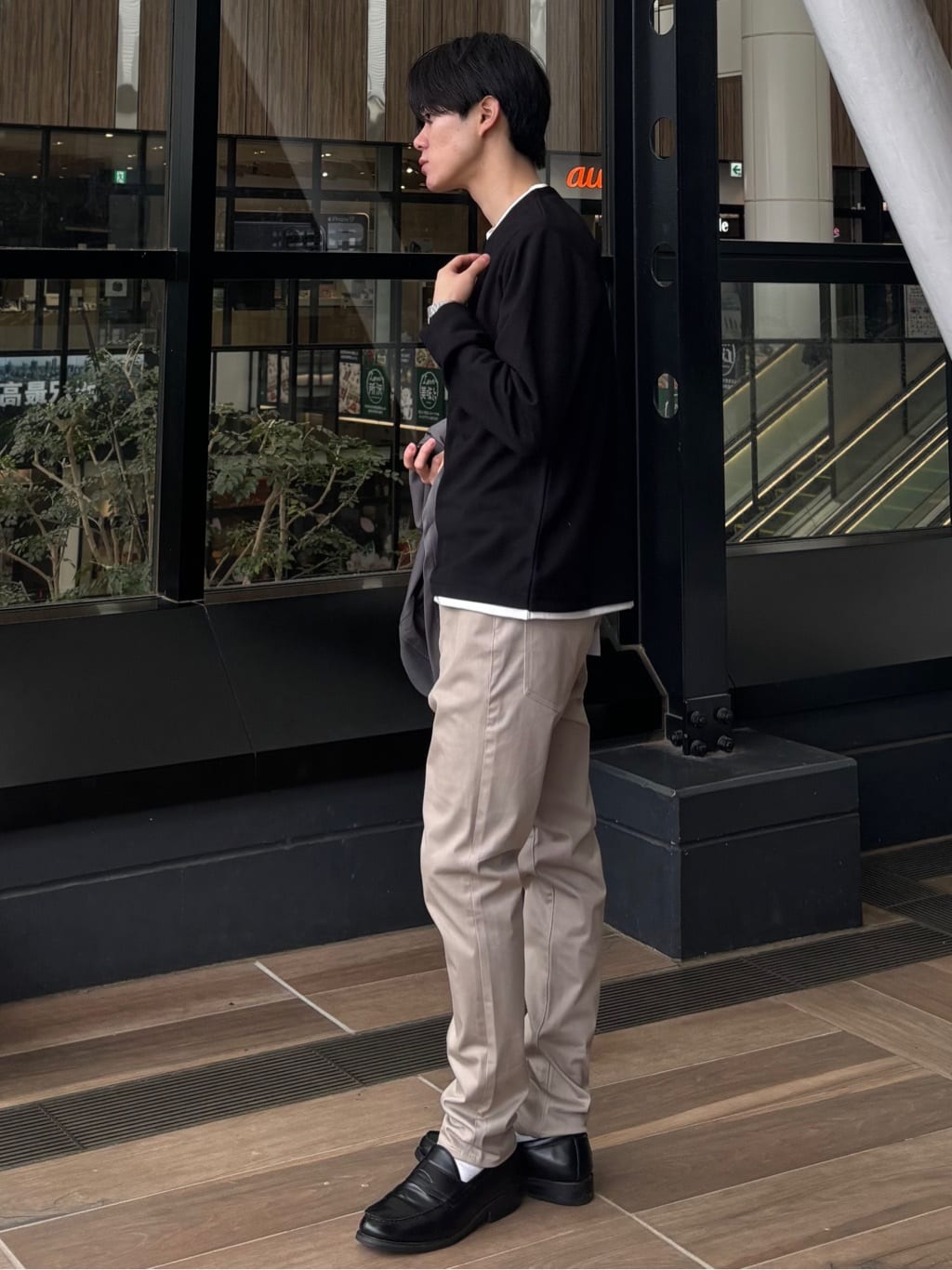うらしーさんの「THE SHOP TK｜FLEX LINE ストレッチリブブルゾン　ストレッチ/防シワ/マシンウォッシャブル/セットアップ可」を使ったコーディネート
