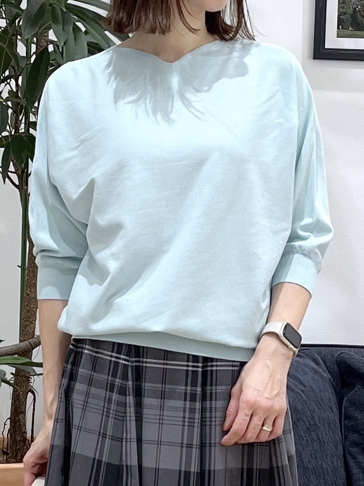 canaさんの「Dessin｜【洗える】後ろボタンニットプルオーバー七分袖」を使ったコーディネート
