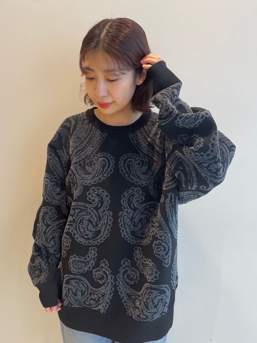 abeさんの「tk.TAKEO KIKUCHI｜【洗える】ペイズリーニットプルオーバー」を使ったコーディネート