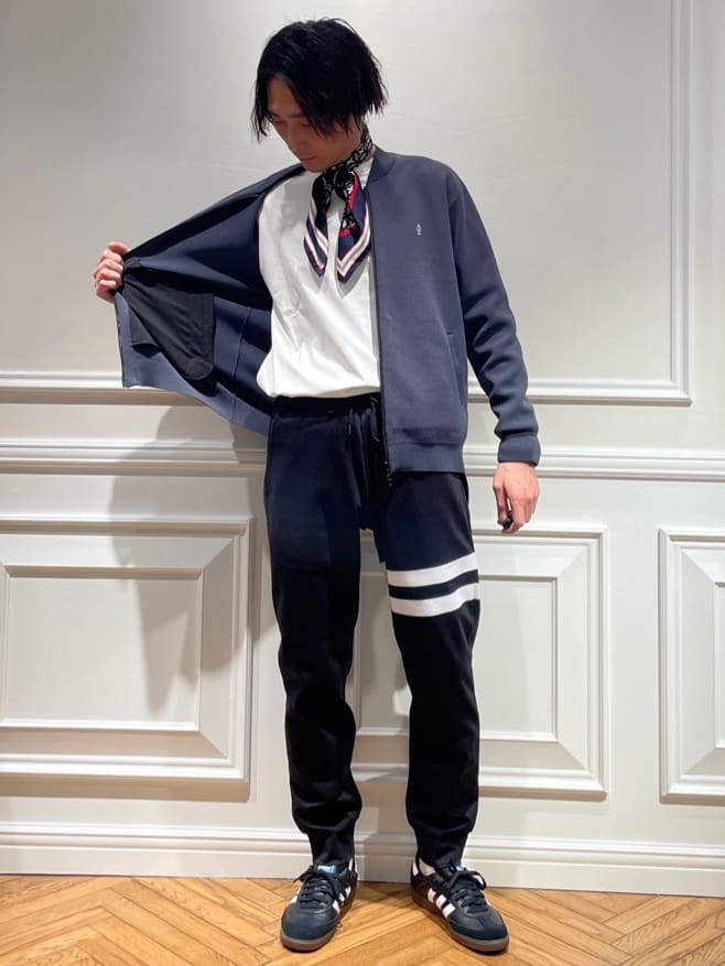 橋本さんの「DRESSTERIOR｜◆スプリング ニットブルゾン」を使ったコーディネート