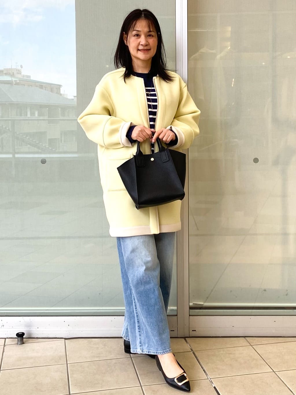 Jeanさんの「OPAQUE.CLIP｜リバーシブル配色ノーカラーコート【洗濯機OK】」を使ったコーディネート