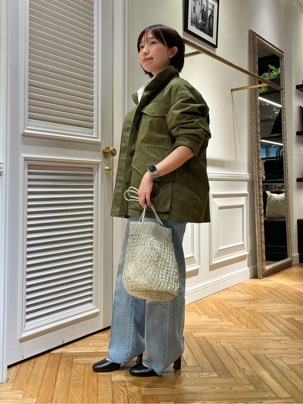 つじ まこさんの「DRESSTERIOR｜【ウォッシャブル】コンパクトコットンミリタリーブルゾン」を使ったコーディネート
