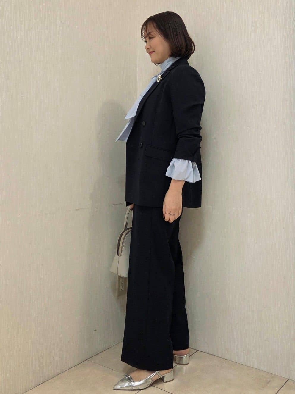 naokoさんの「UNTITLED｜【新色追加/セットアップ可】エアリー ダブルブレストジャケット」を使ったコーディネート