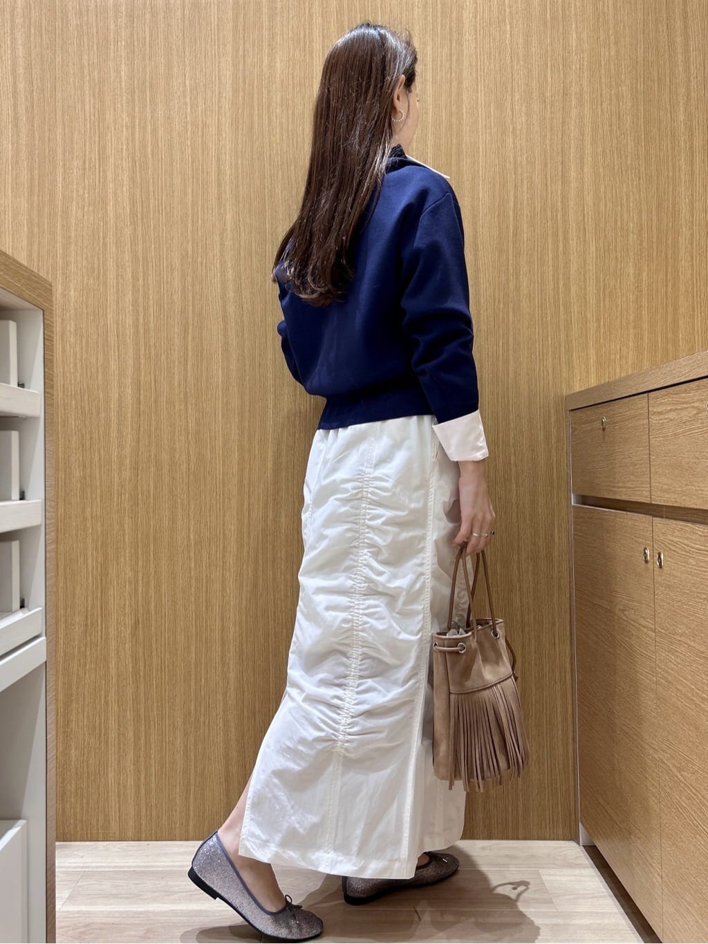 maiさんの「OPAQUE.CLIP｜ハーフZIP刺繍ロゴニット【洗濯機OK】」を使ったコーディネート