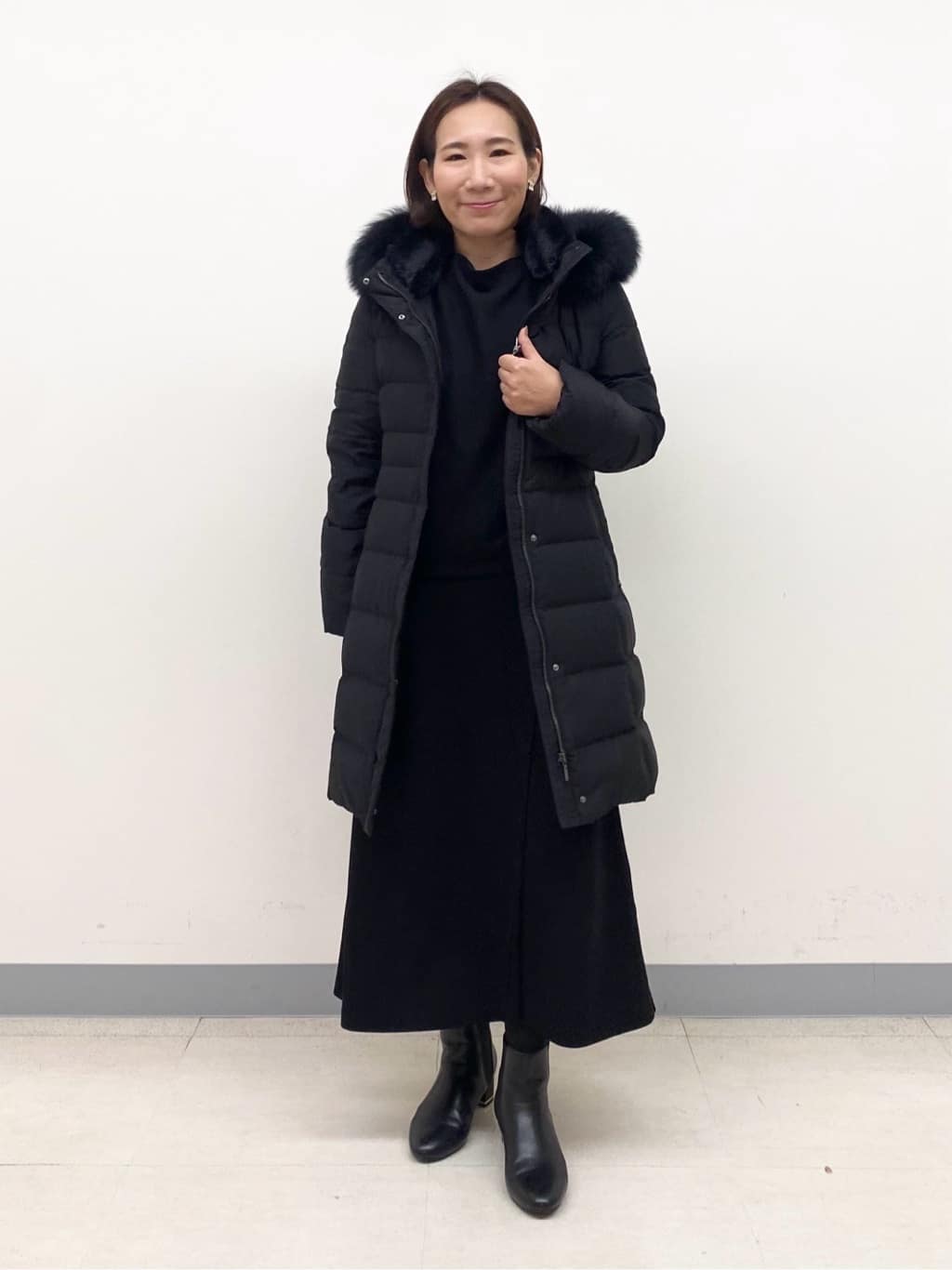 YUKARIさんの「INDIVI｜【名品／撥水／抗菌防臭】ロング丈リサイクルダウンコート」を使ったコーディネート