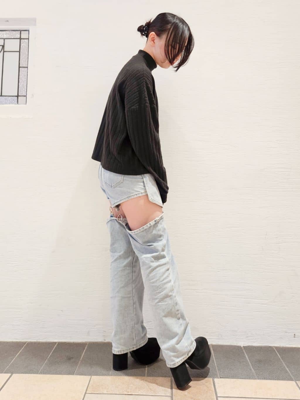 紫桜-shion-さんの「ESPERANZA｜【ラク盛り/約12cm】ラク盛り厚底ショートブーツ」を使ったコーディネート