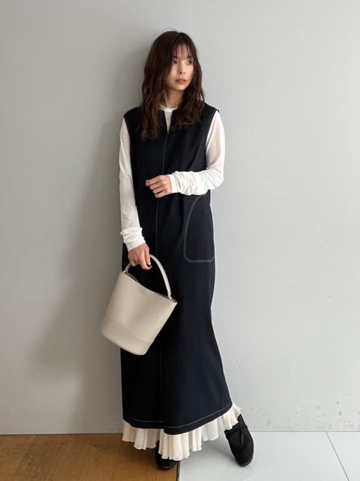 misaさんの「DRESSTERIOR｜【セットアップ可/UVカット/接触冷感/吸水速乾】ウォッシャブル Iラインワンピース」を使ったコーディネート