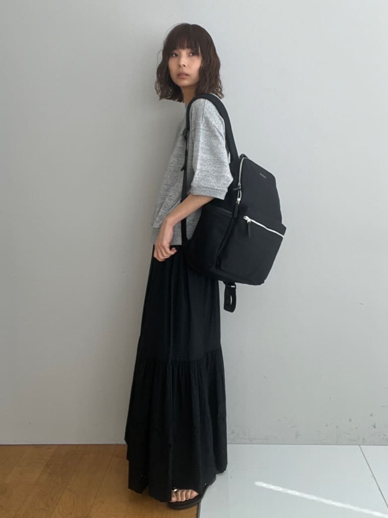 misaさんの「DRESSTERIOR｜【セットアップ可/ウォッシャブル】ストレッチ裏毛ハーフスリーブプルオーバー」を使ったコーディネート
