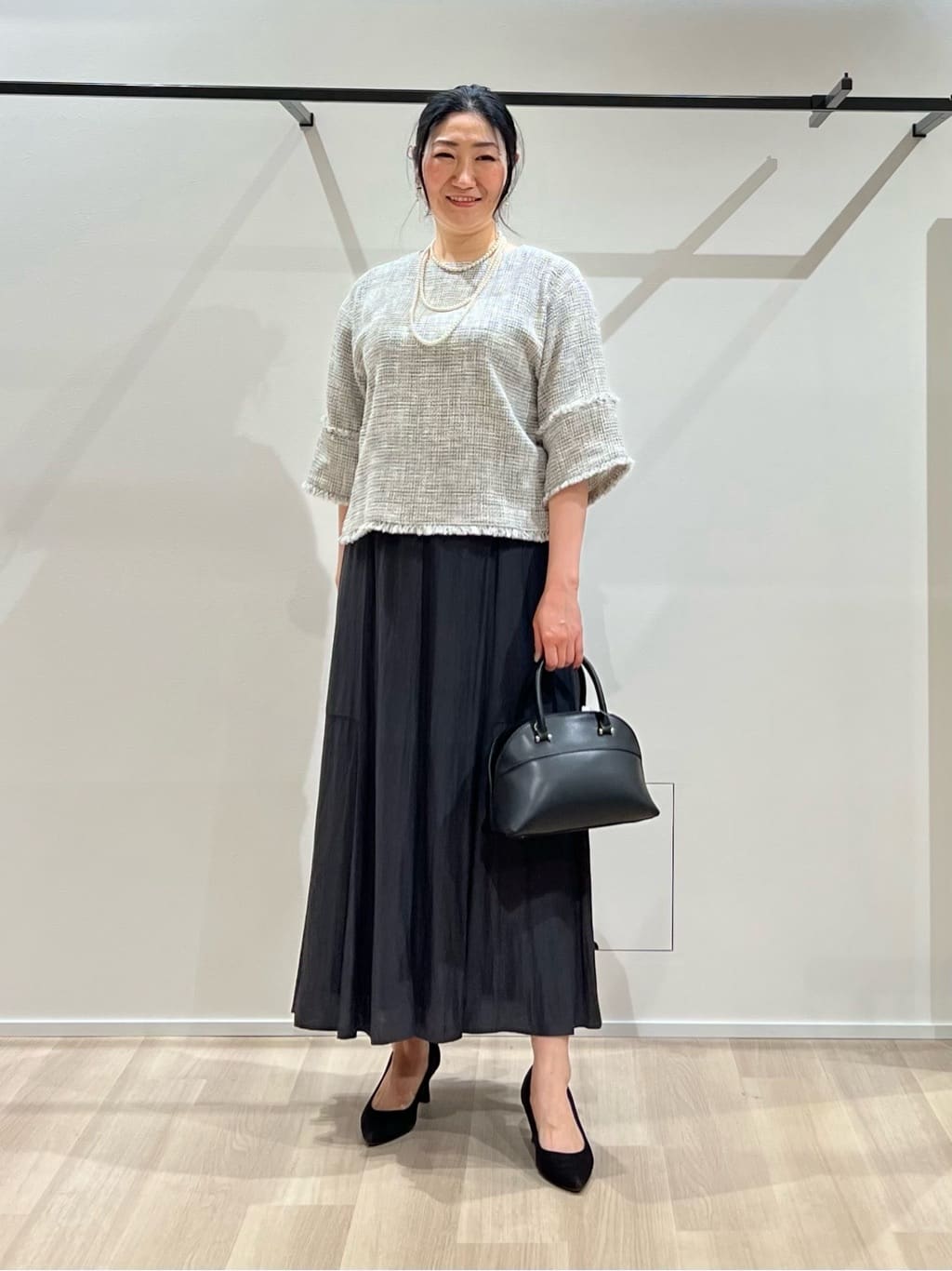 TOMOMIさんの「UNTITLED｜◆【洗える】ツイードドルマンブラウス」を使ったコーディネート