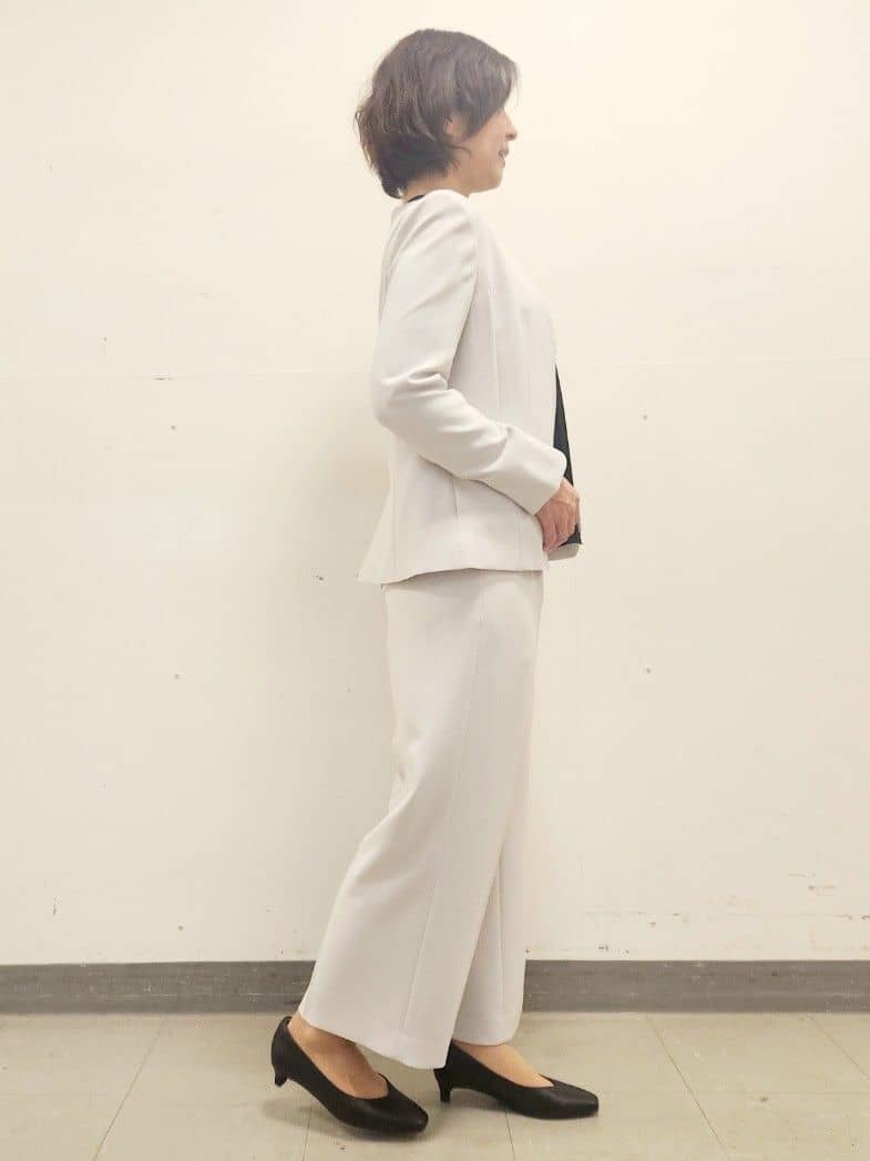 mayumayuさんの「Reflect｜【SS-4Lサイズ／通勤／セットアップ可】ノーカラージャケット」を使ったコーディネート