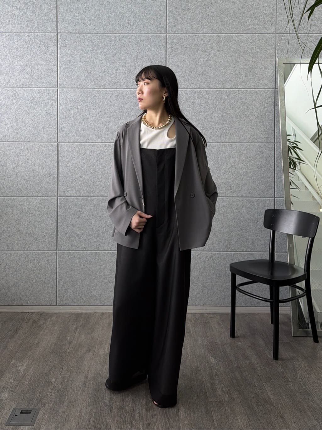 rinaさんの「INDIVI｜Comfy SET UP｜ダブルブレストイージージャケット【セットアップ対応／通勤／カセット服／接触」を使ったコーディネート