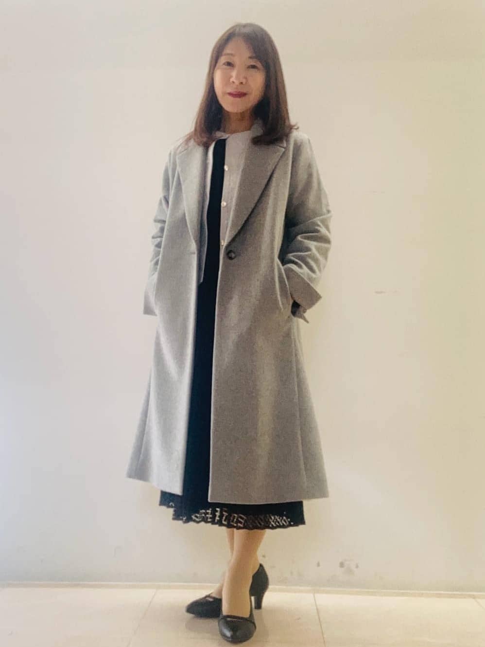 kurodaさんの「Reflect｜【SS-4Lサイズ】シフォン&times;幾何柄レースプリーツワンピース」を使ったコーディネート