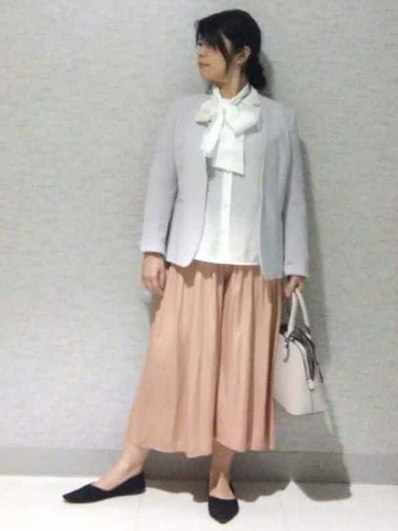 sakoさんの「Reflect｜【SS-4Lサイズ／通勤／セットアップ可】ノーカラージャケット」を使ったコーディネート