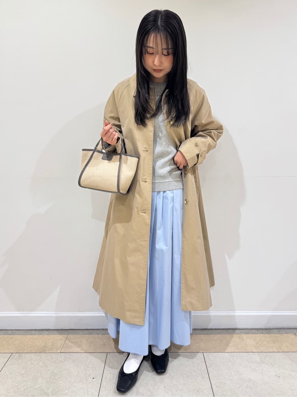 haruさんの「Dessin｜シャンブレースプリングコート」を使ったコーディネート