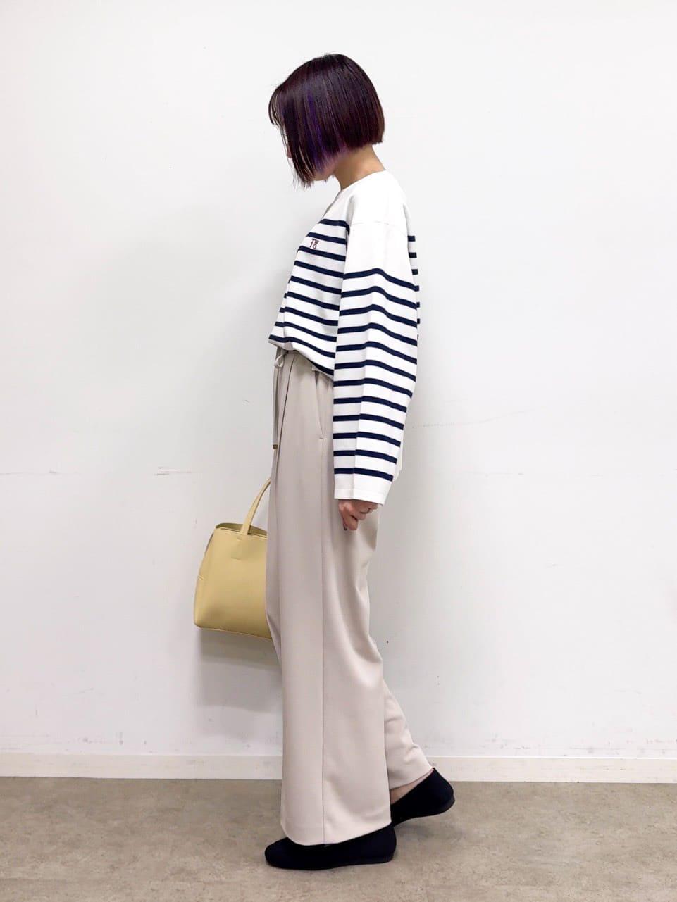 𝐜𝐡𝐢𝐤𝐚さんの「SHOO･LA･RUE｜楽にきちんと見られたい　大人カジュアルボーダーニット」を使ったコーディネート