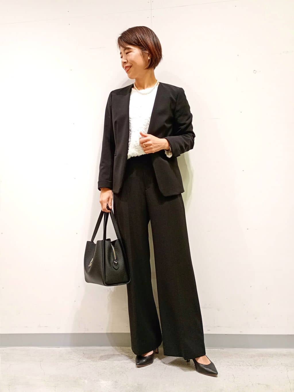 Kさんの「INDIVI｜【通勤スーツ／洗える】ストレッチテーラードカラージャケット」を使ったコーディネート
