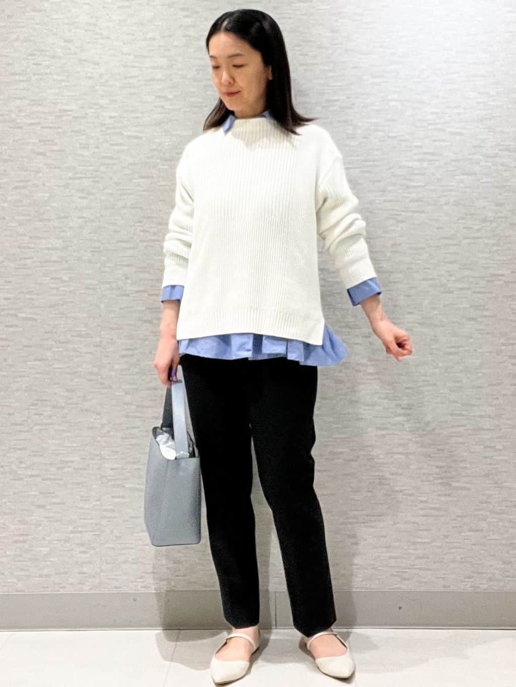 marikoさんの「Reflect｜【腰周りカバー／長め丈】モックネックニットプルオーバー」を使ったコーディネート