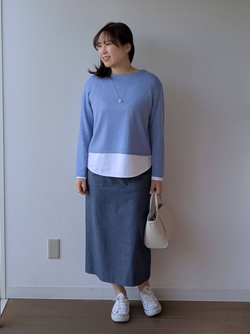 なみきさんの「UNTITLED｜◆【洗える/光沢感】ファンシーヤーンニット」を使ったコーディネート