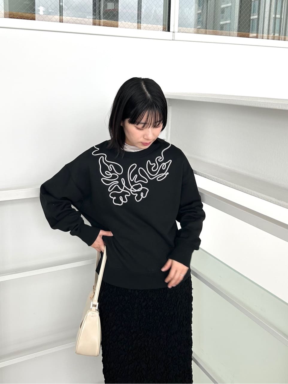 RINAさんの「OPAQUE.CLIP｜シアーハイネックトップス【洗濯機OK】」を使ったコーディネート
